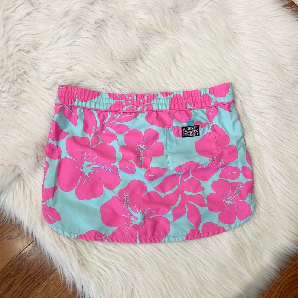 Vintage Y2K pink hibiscus mini skirt 💗 by Roxy - Picture 4 of 7